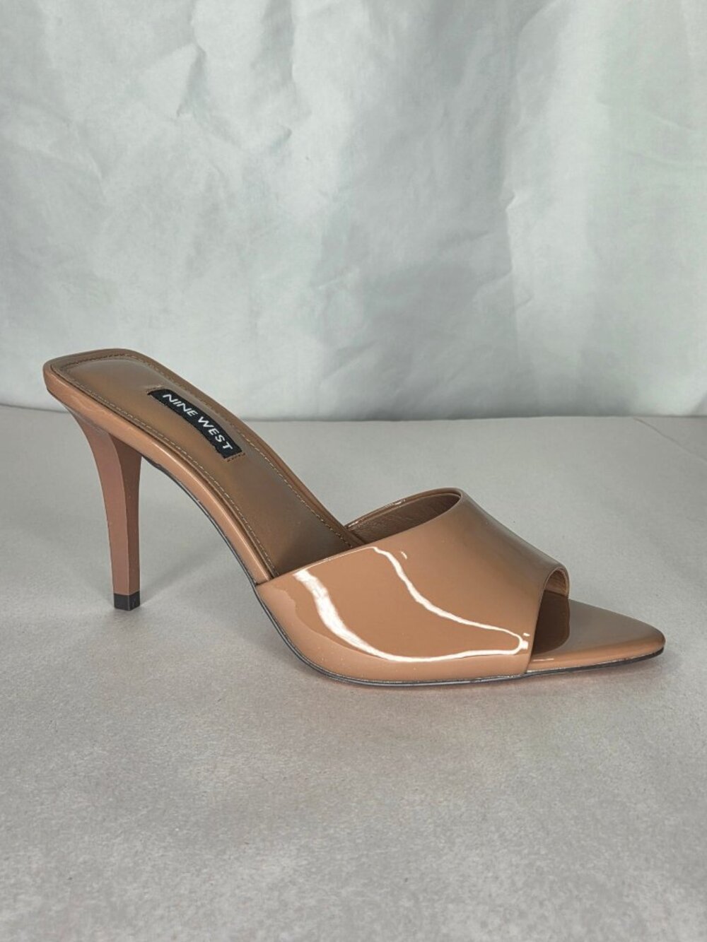 Nine West Hather Slip-on Stiletto Sandals - Beige Patent, Size: 6 M